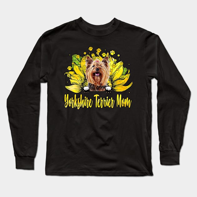 Yorkshire Terrier Mom Sunflower Long Sleeve T-Shirt by IainDodes